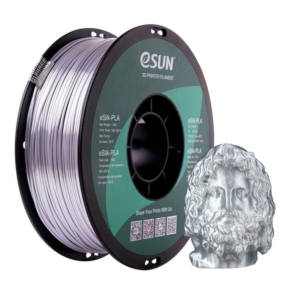 eSun Silver Silk PLA+ 1.75mm Filament 1kg